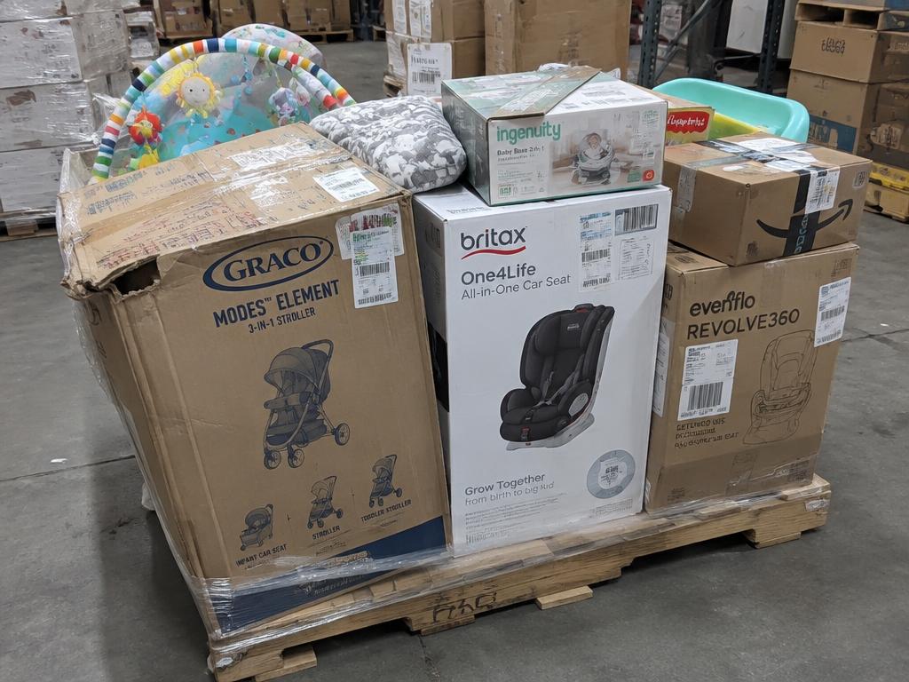 Baby Gear New Customer Return — 62 Units, 1 Pallet — Brand New liquidation inventory shipping from Lincoln, Nebraska