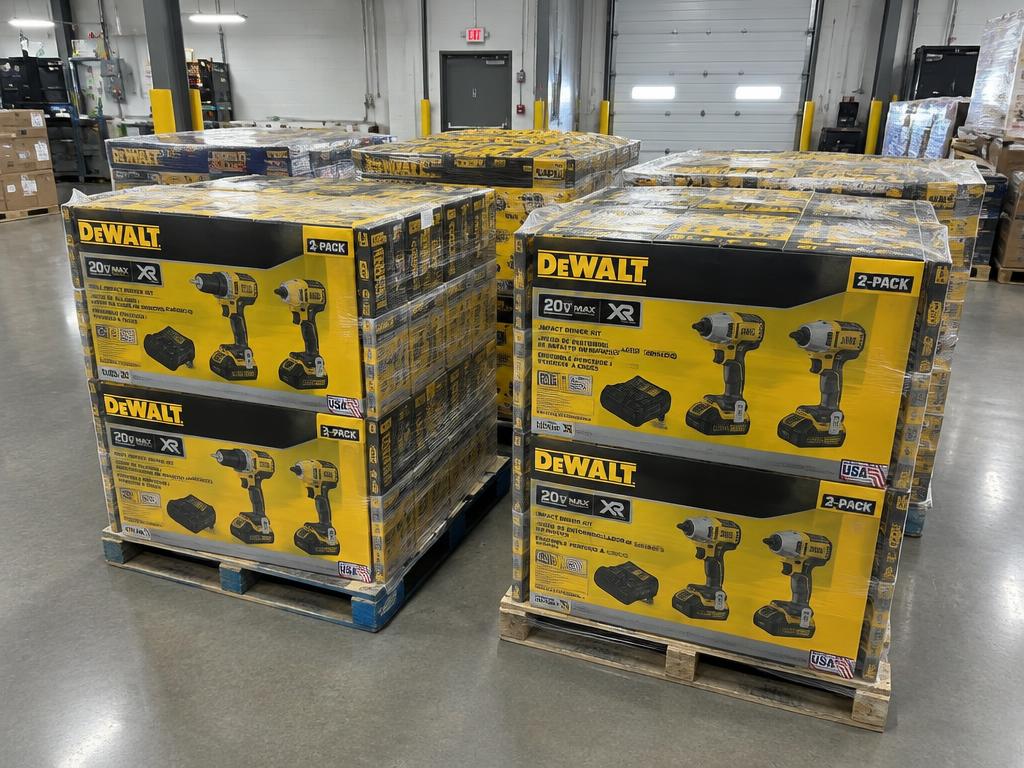 DeWalt Cordless Power Tool Pallet — Boxed Tools & Kits — 4 Pallets — Brand New liquidation inventory shipping from Lincoln, Nebraska