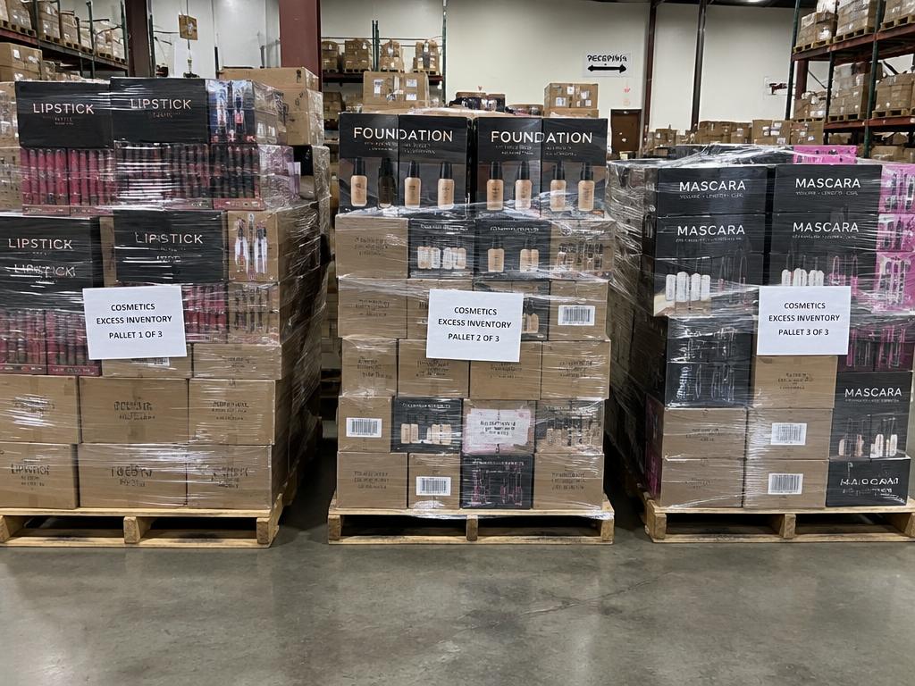 Cosmetics & Makeup Excess Inventory — 3 Pallets — Brand New liquidation inventory shipping from Lincoln, Nebraska
