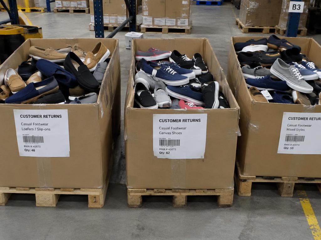 Casual Footwear Customer Returns Surplus Inventory — 166 Units, 3 Pallets — Brand New liquidation inventory shipping from Lincoln, Nebraska