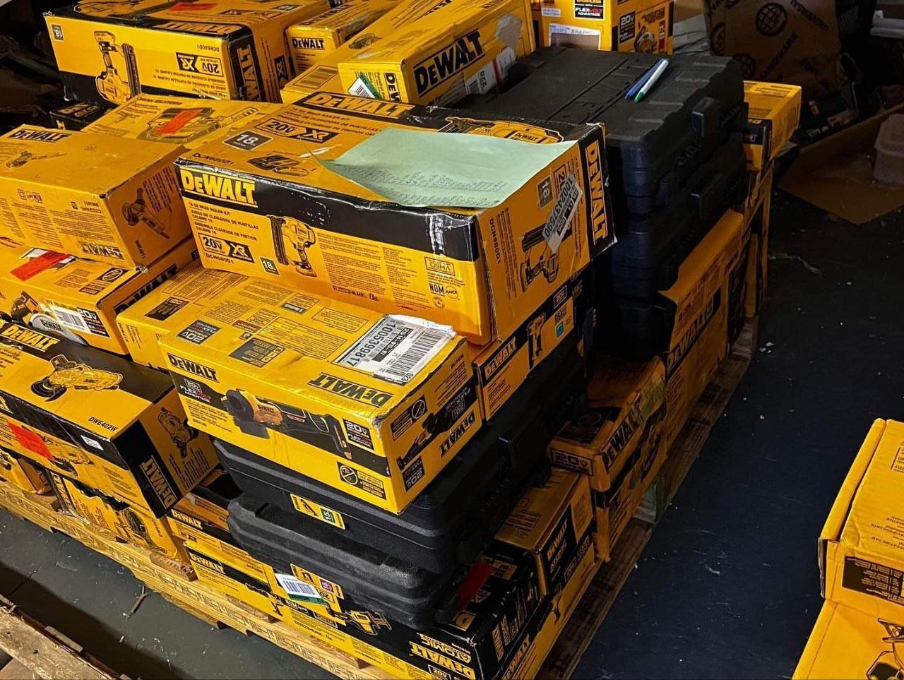 DeWalt Cordless Power Tool Pallet — Boxed Tools & Kits — 4 Pallets — Brand New liquidation inventory shipping from Lincoln, Nebraska