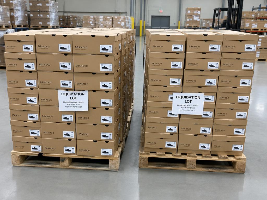Casual Footwear New Liquidation Pallet — 111 Units, 2 Pallets — Brand New liquidation inventory shipping from Lincoln, Nebraska