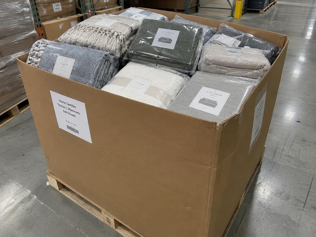 Throws, Slipcovers & Soft Home Textile Returns Gaylord — 62 Units, 1 Pallet — Brand New liquidation inventory shipping from Lincoln, Nebraska