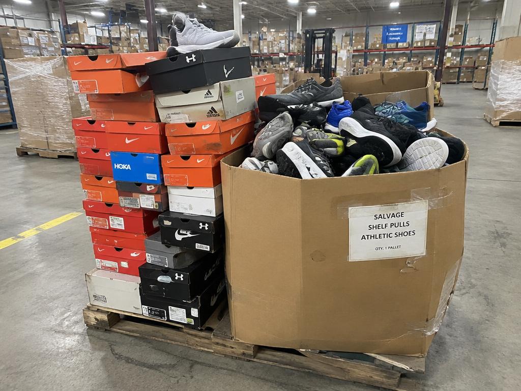 Athletic Footwear Salvage Shelf Pull — 57 Units, 1 Pallet — Brand New liquidation inventory shipping from Lincoln, Nebraska