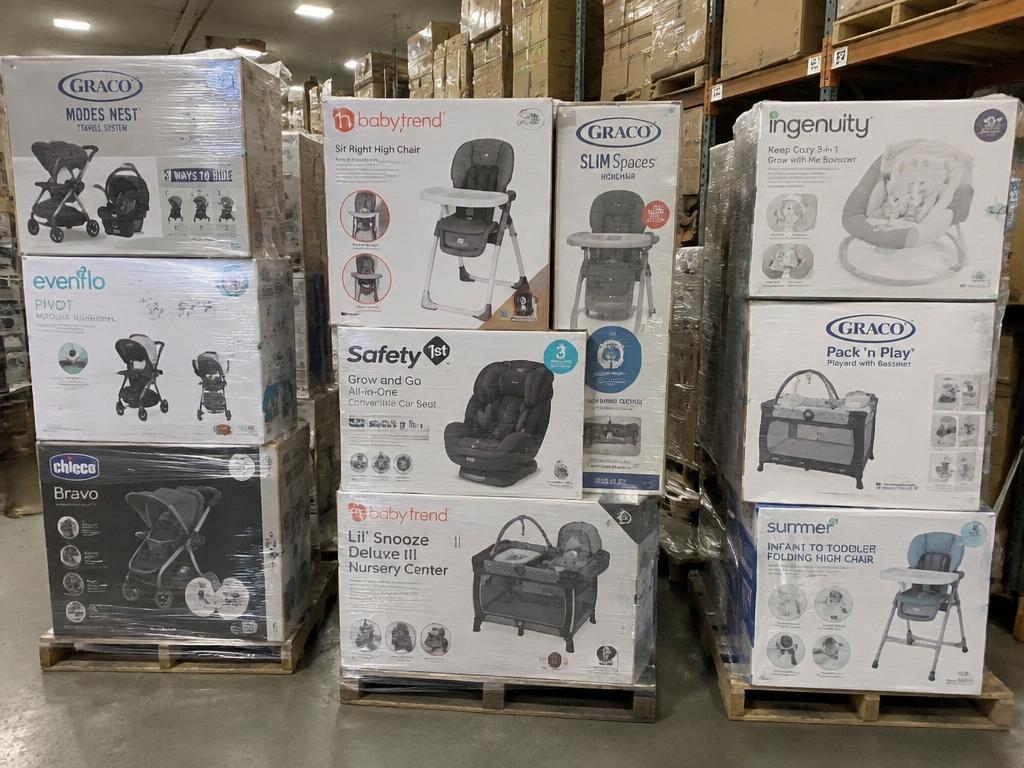 Baby Gear New Closeout — 210 Units, 3 Pallets — Brand New liquidation inventory shipping from Lincoln, Nebraska