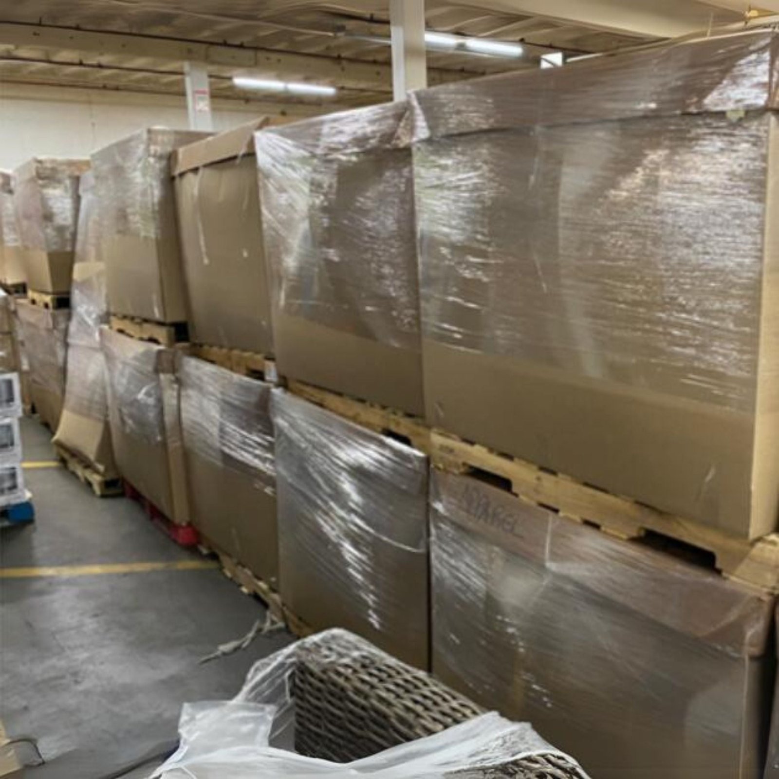 Shrink-Wrapped Apparel Pallets — Sealed Cartons — 8 Pallets — Brand New liquidation inventory shipping from Lincoln, Nebraska