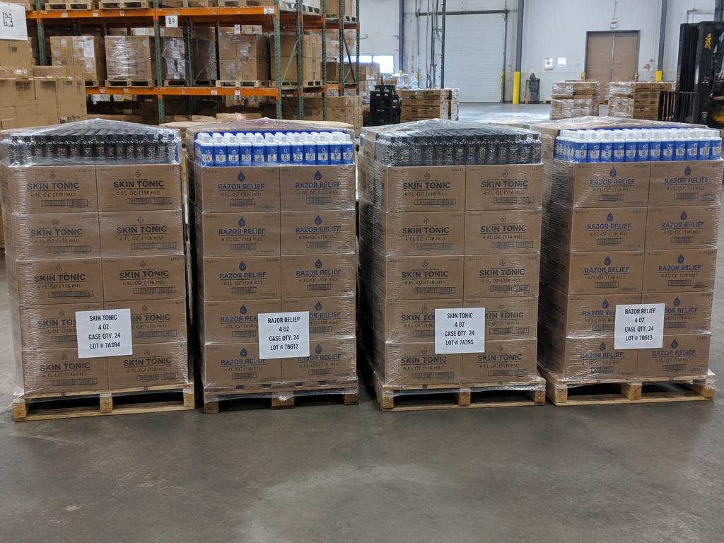 G'Natural Men's Grooming Overstock — Anti-Bump Skin Tonic & Razor Relief 4oz — 4 Pallets — Brand New liquidation inventory shipping from Lincoln, Nebraska