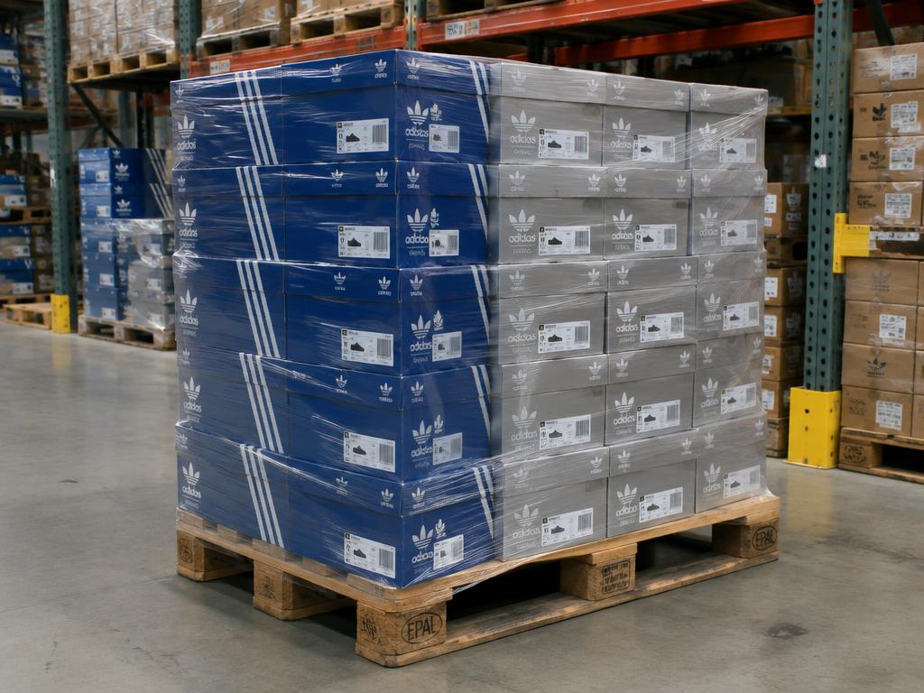 Adidas Originals Sneakers Like New Lot — 120 Pairs, 1 Pallet — Brand New liquidation inventory shipping from Lincoln, Nebraska
