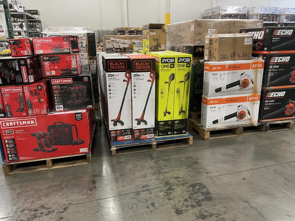 Craftsman & DeWalt Power Tool and Outdoor Equipment Pallet — 246 Units, 3 Pallets — Brand New liquidation inventory shipping from Lincoln, Nebraska