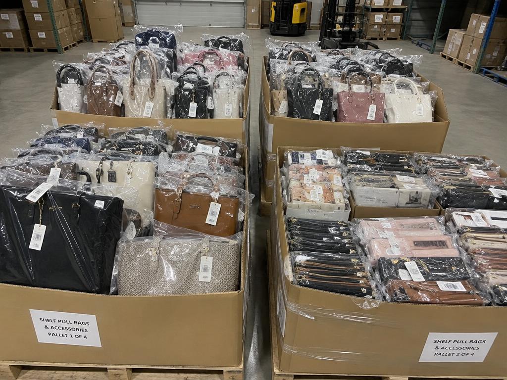 Bags & Accessories New Shelf Pull — 296 Units, 4 Pallets — Brand New liquidation inventory shipping from Lincoln, Nebraska