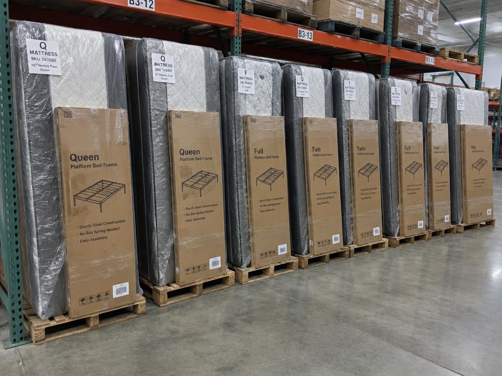 Mattress & Bed Frame Overstock — 8 Pallets — Brand New liquidation inventory shipping from Lincoln, Nebraska