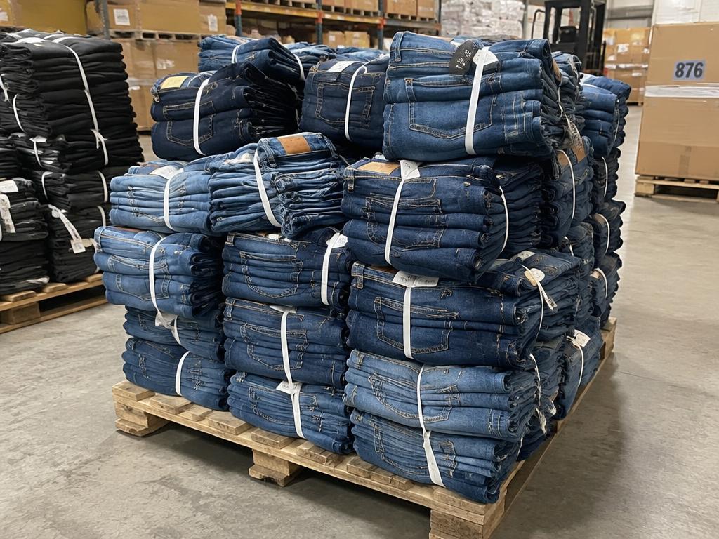 Levi's Denim Jeans Lot — 501 & Assorted Washes, Tagged — 2 Pallets — Brand New liquidation inventory shipping from Lincoln, Nebraska