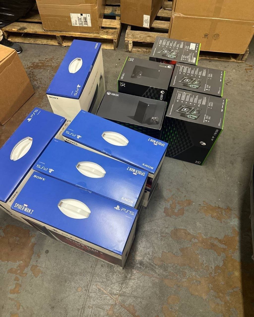 Game Console Lot — PlayStation 5, Xbox Series X & 1TB Expansion Cards — 6 Pallets — Brand New liquidation inventory shipping from Lincoln, Nebraska