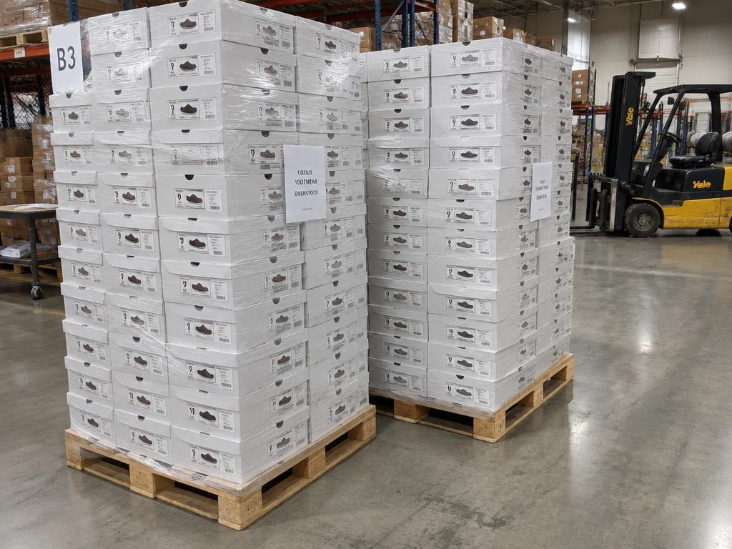 Casual Footwear New Overstock — 200 Units, 2 Pallets — Brand New liquidation inventory shipping from Lincoln, Nebraska