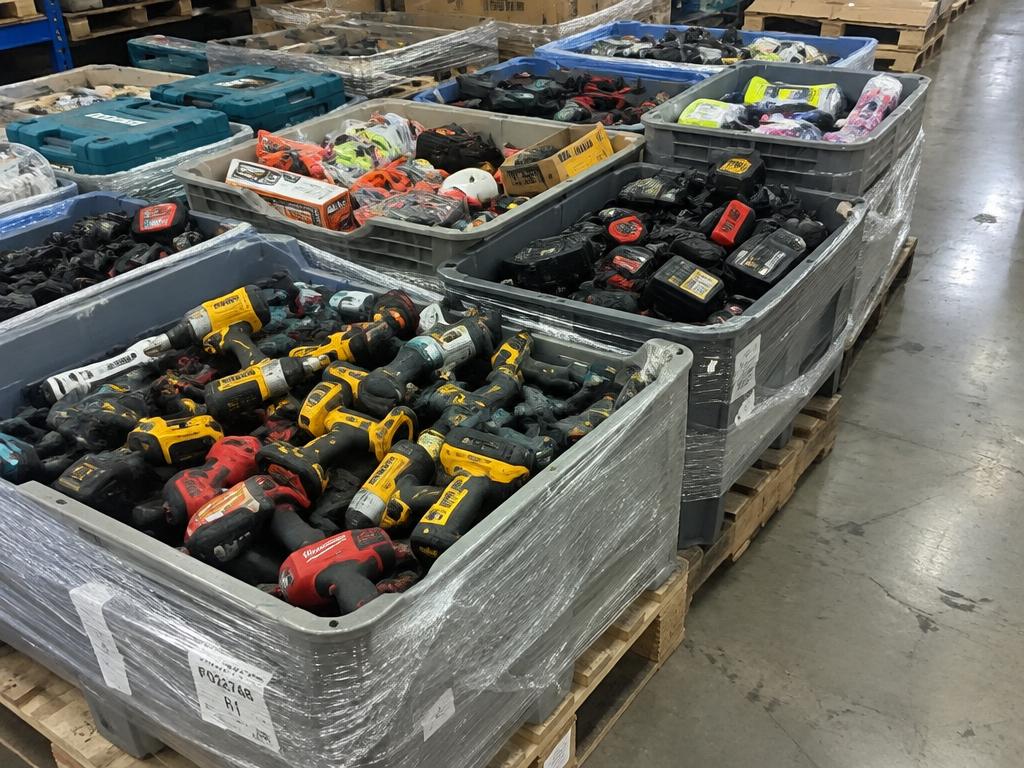 Mixed Power Tool Pallets — Cordless Tools, Batteries & Jobsite Accessories — 140 Units — Mixed liquidation inventory shipping from Lincoln, Nebraska