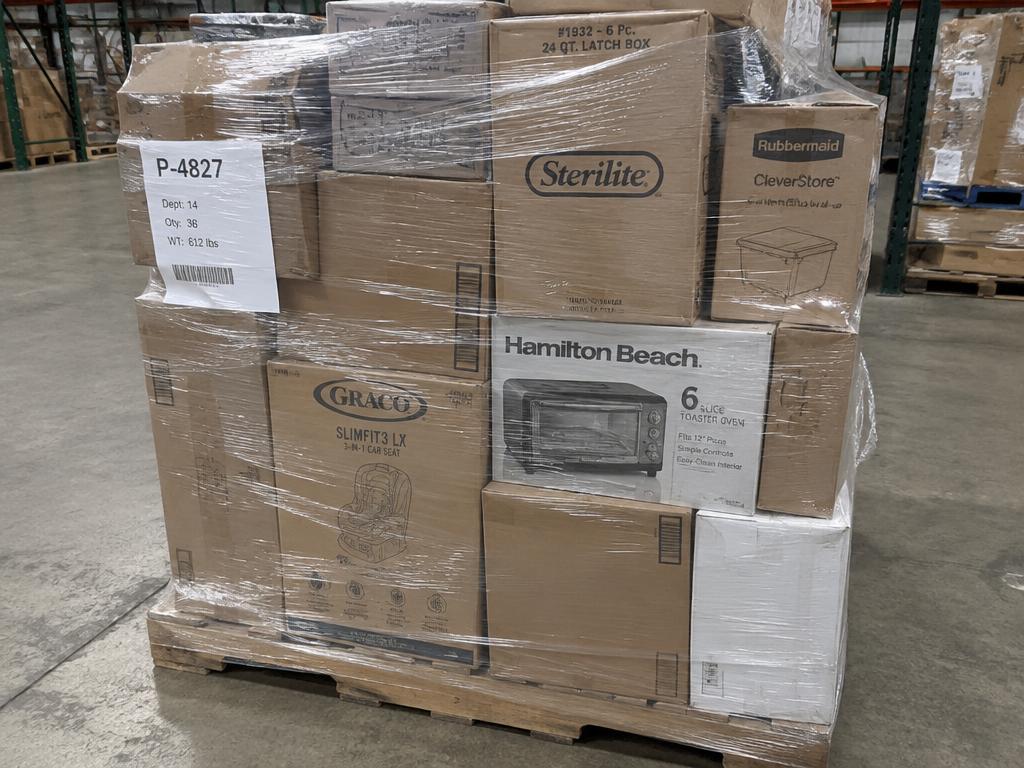 Shrink-Wrapped Mixed Carton Overstock Pallet — 114 Units, 1 Pallet — Brand New liquidation inventory shipping from Lincoln, Nebraska