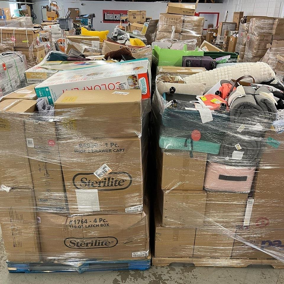 Sterilite Storage & Mixed Home Goods Return Pallets — 3 Pallets — Brand New liquidation inventory shipping from Lincoln, Nebraska