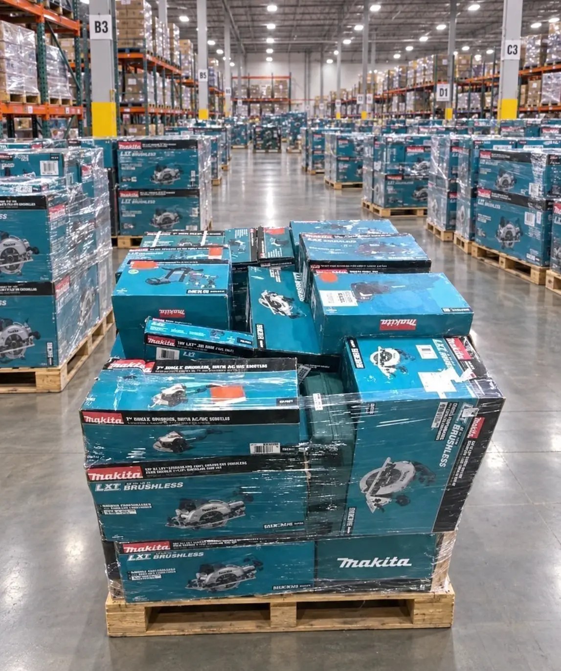 Makita 18V LXT & 40V max XGT Pro-Contractor Truckload — 24 Pallets — Mixed liquidation inventory shipping from Lincoln, Nebraska
