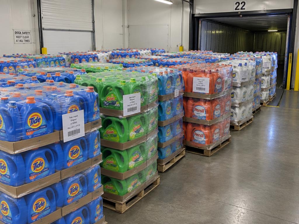 Purex 4-in-1 Liquid Laundry Detergent Truckload — 65 oz Bottles — 22 Pallets — Brand New liquidation inventory shipping from Lincoln, Nebraska