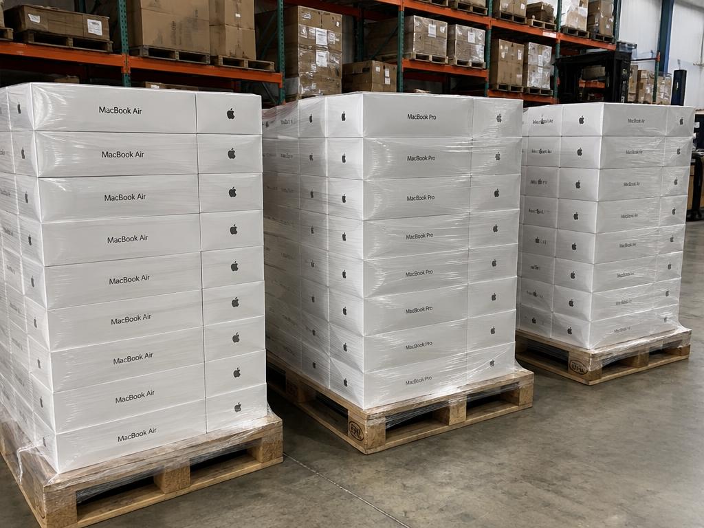 Apple MacBook Air & MacBook Pro Boxed Lot — 37 Units, 3 Pallets — Brand New liquidation inventory shipping from Lincoln, Nebraska