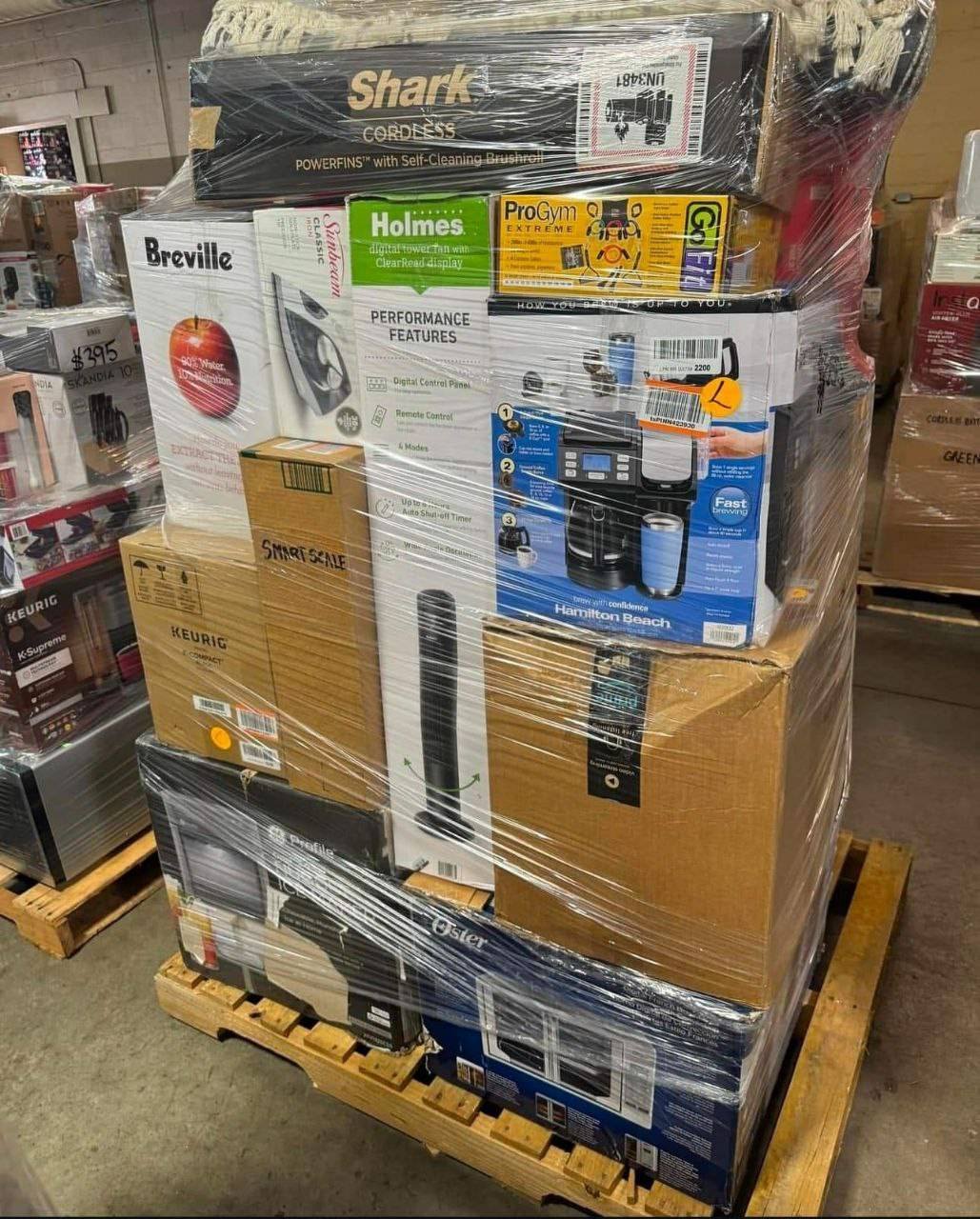Kitchen Appliance & Home Goods Returns Pallet — Shark, Breville, Keurig, iRobot & Instant Pot — 2 Pallets — Brand New liquidation inventory shipping from Lincoln, Nebraska