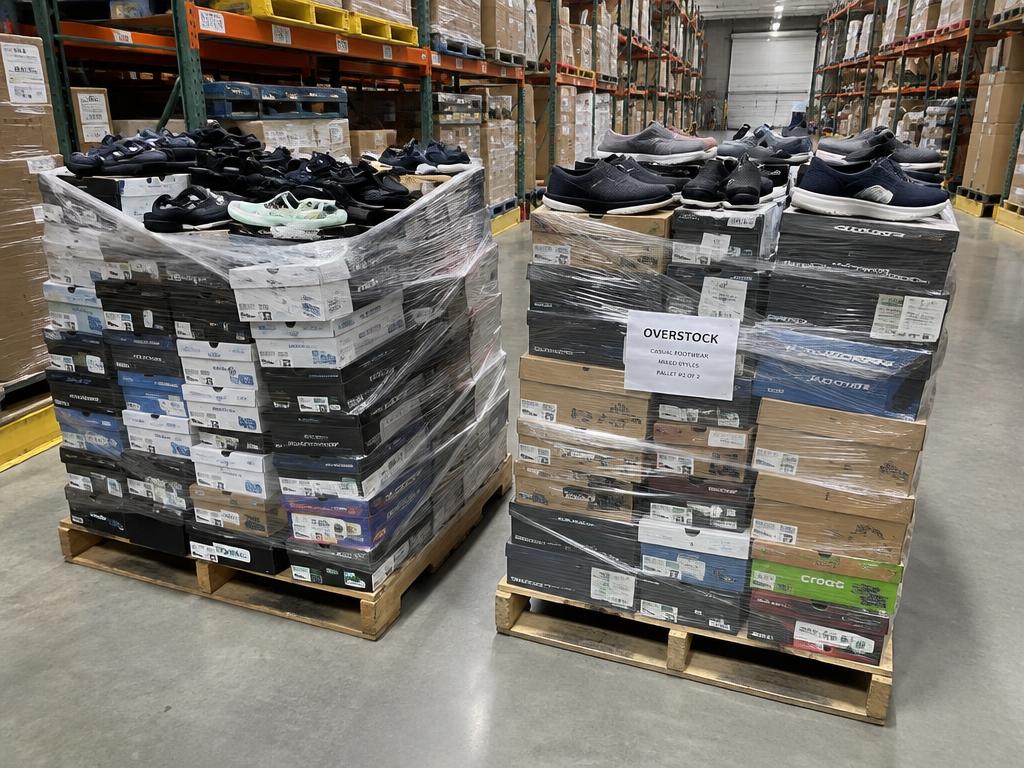 Casual Footwear Overstock — 121 Units, 2 Pallets — Brand New liquidation inventory shipping from Lincoln, Nebraska