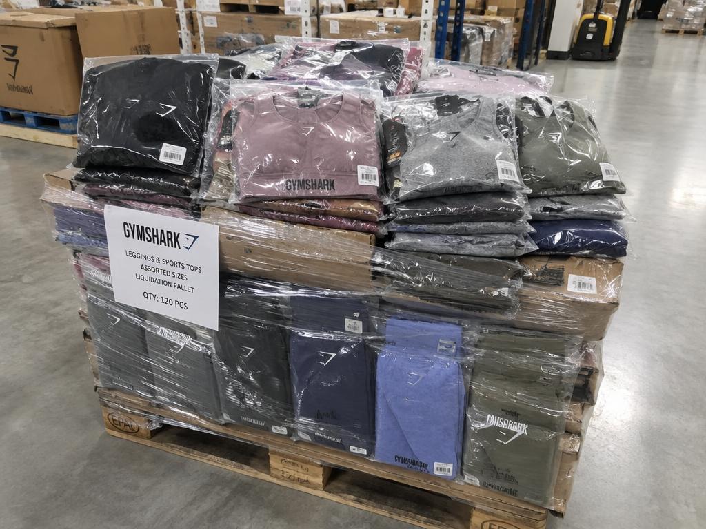 Branded Womens Activewear Lot — lululemon & Gymshark Leggings, Bras & Tops — 300 Units, 3 Pallets — Brand New liquidation inventory shipping from Lincoln, Nebraska