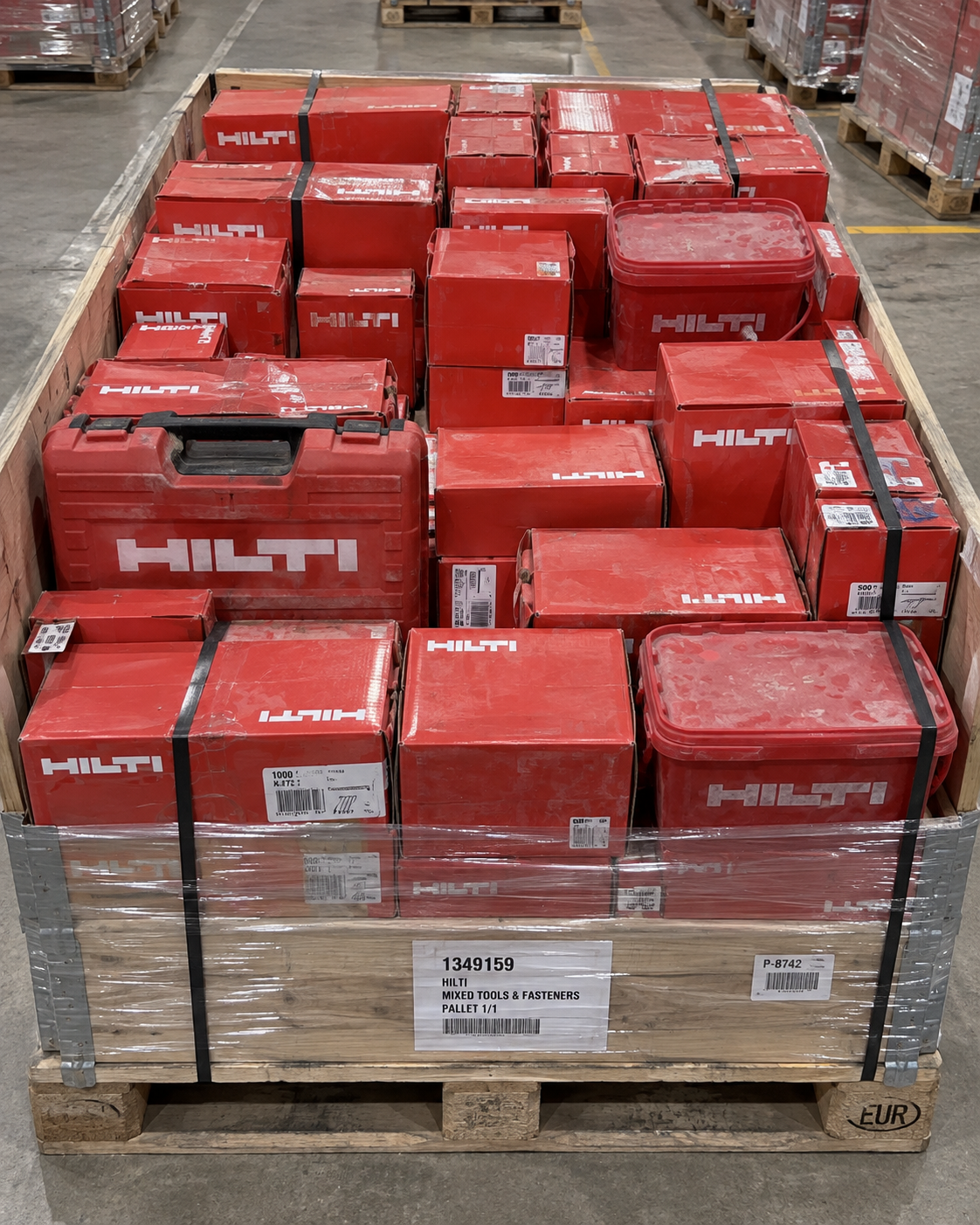Hilti Heavy Commercial Contractor Truckload — 24 Pallets — Mixed liquidation inventory shipping from Lincoln, Nebraska
