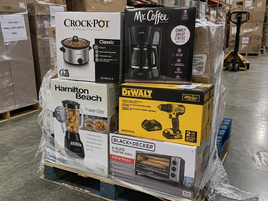 Mixed Appliance & Tool Pallet — Hamilton Beach, DeLonghi, Crockpot & DeWalt — Single Pallet — Brand New liquidation inventory shipping from Lincoln, Nebraska