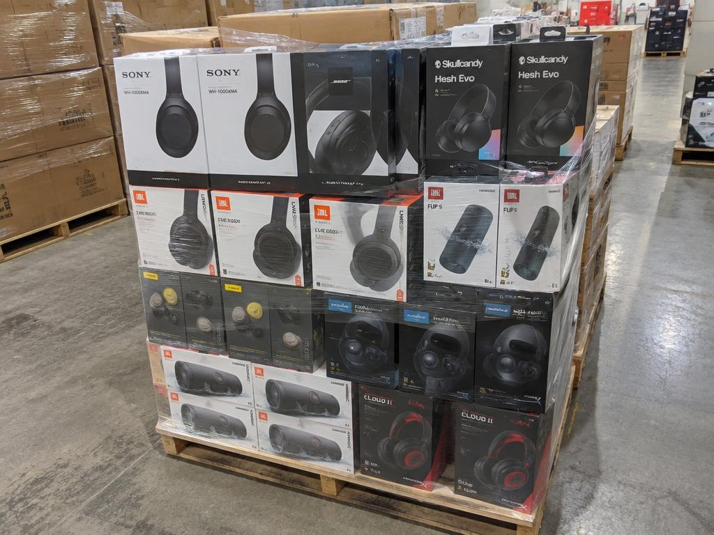 Amazon Electronics Returns Pallets — Audio, Smart Home & Accessories — 96 Units — Customer Returns liquidation inventory shipping from Lincoln, Nebraska