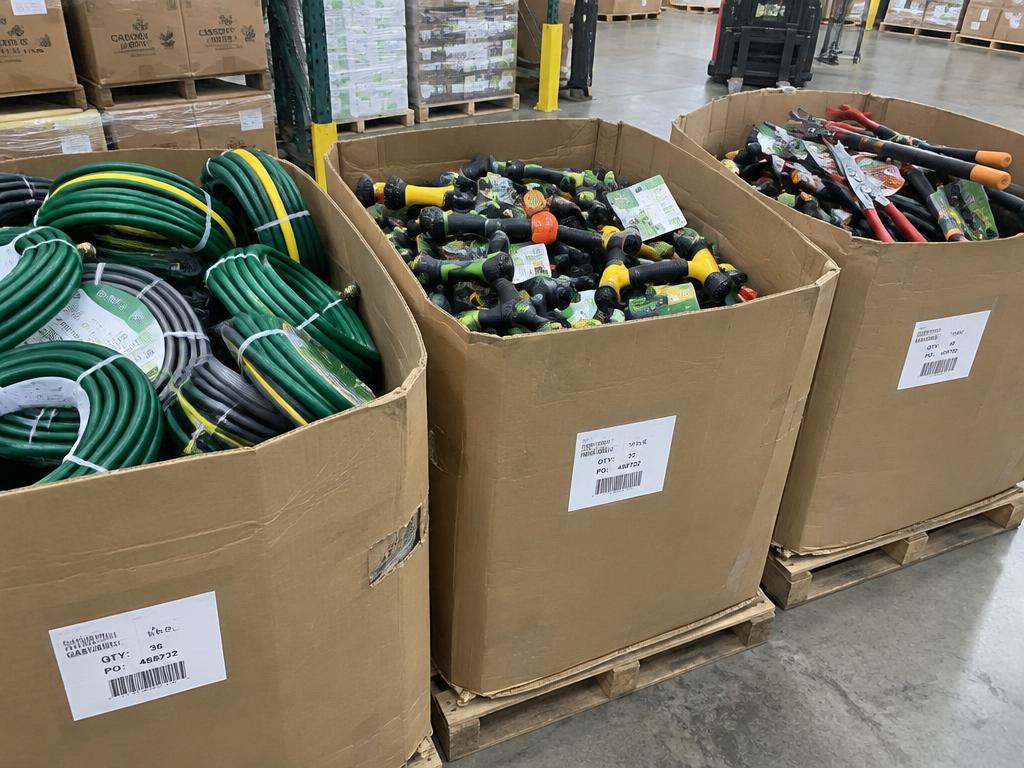 Gilmour & Fiskars Garden Tool and Hose Gaylord — 193 Units, 3 Pallets — Brand New liquidation inventory shipping from Lincoln, Nebraska