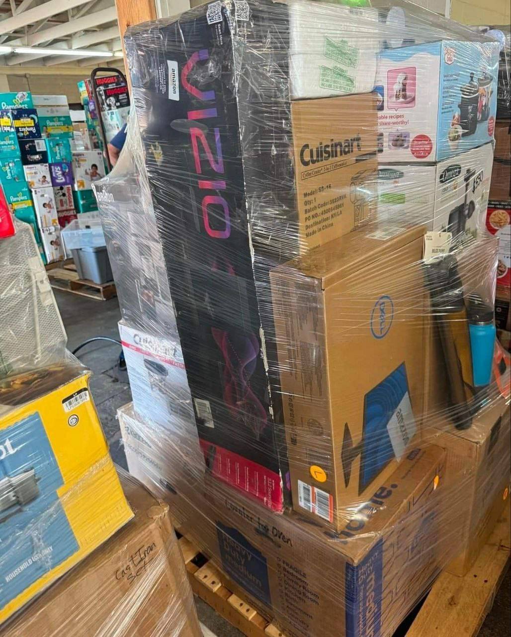 Mixed Electronics & Appliance Pallet — Vizio, Polk, Ninja, Epson & Cuisinart — 2 Pallets — Brand New liquidation inventory shipping from Lincoln, Nebraska