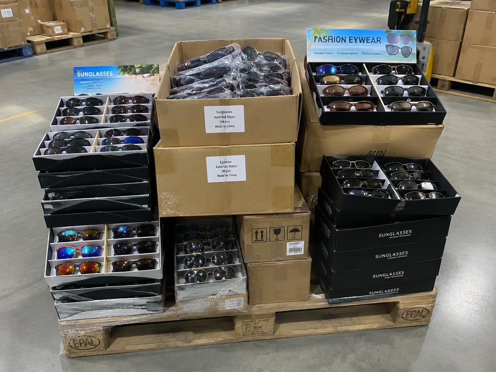 Sunglasses & Eyewear Bulk Lot — 1 Pallet — Brand New liquidation inventory shipping from Lincoln, Nebraska