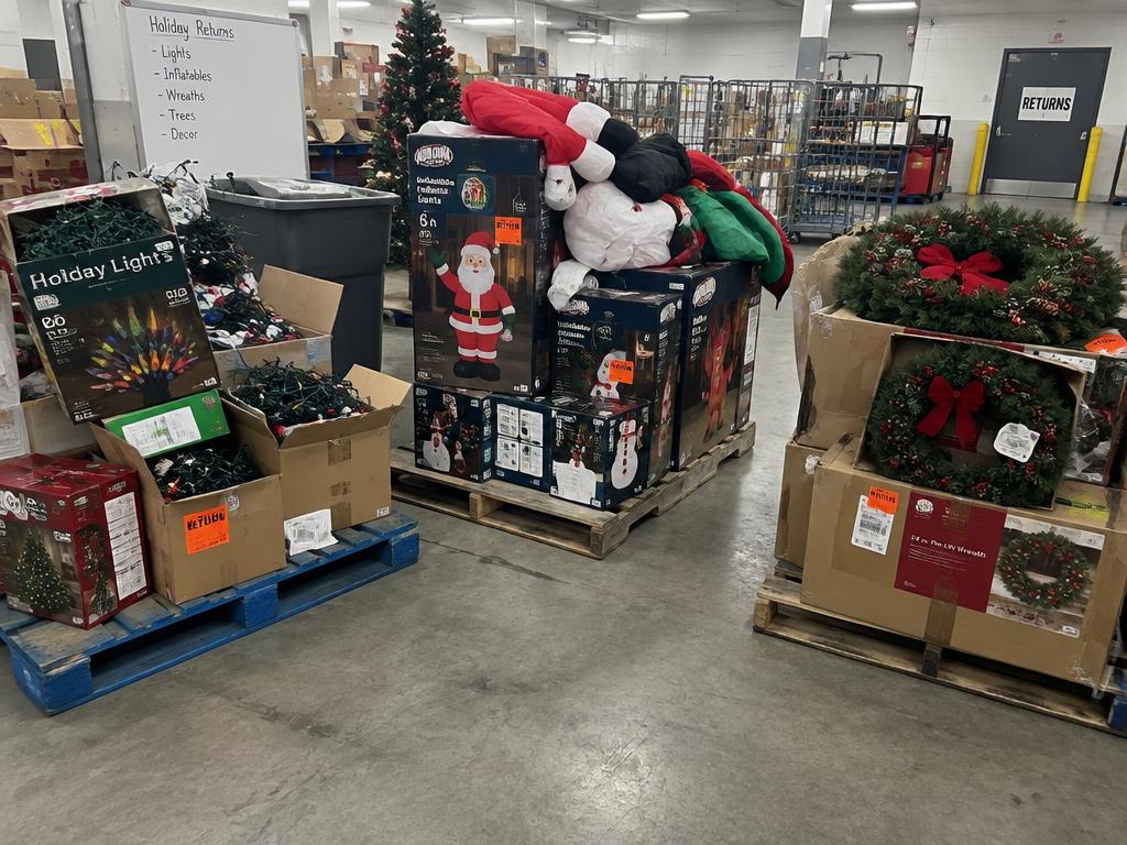 Holiday Decor Customer Returns Overstock — 300 Units, 3 Pallets — Brand New liquidation inventory shipping from Lincoln, Nebraska